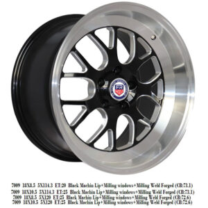 18" black machined finish aftermarket wheel UEA, rims Dubai