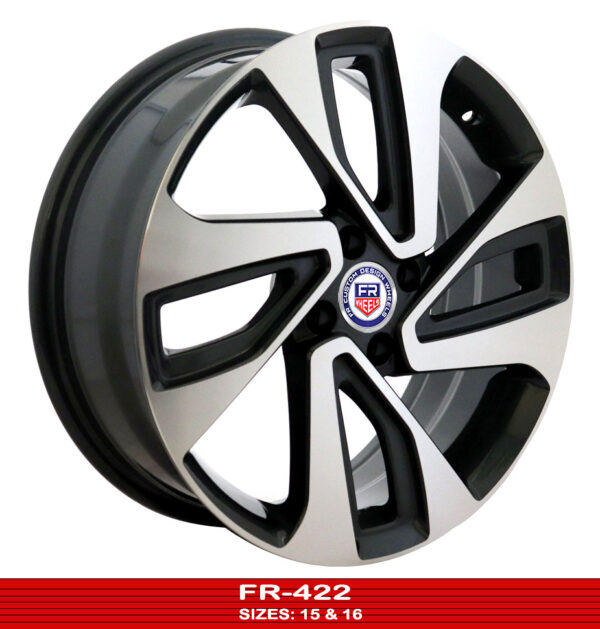 15 and 16 inch machined face black Hyundai Accent rims
