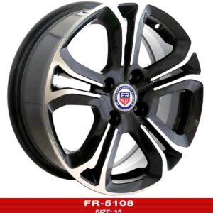 15 inch machined face black Peugeot wheels