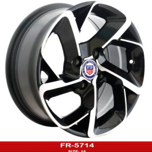 15 inch machined face black Peugeot wheel
