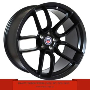 20 inch matte black Dodge alloy wheel