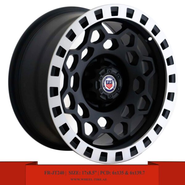 17" machined face matte black Tuff design VTC, FJ Cruiser, Sierra and Silverado alloy wheel