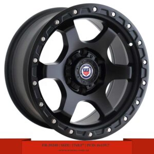 17" matte black Nissan Patrol, VTC, Platinum, Sierra, Silverado, Hilux, FJ, Prado, Land Cruiser 22+ and Pajero alloy wheel