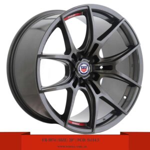 20 inch dark hyper black Ford Mustang and Nissan GT-R rims