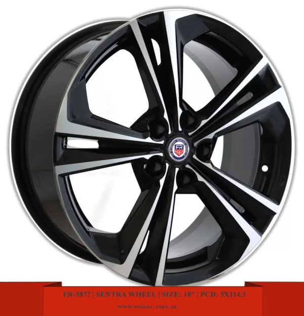 18" Nissan Sentra machined-face black alloy wheel / rim
