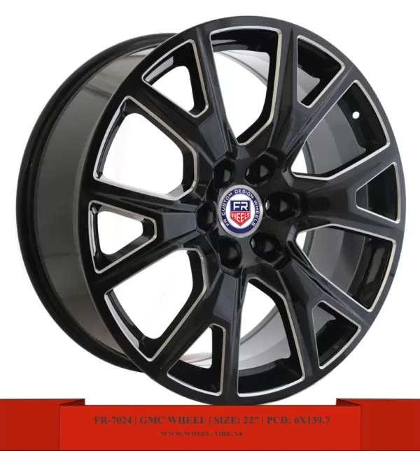 22" black milling GMC Yukon & Sierra alloy wheel