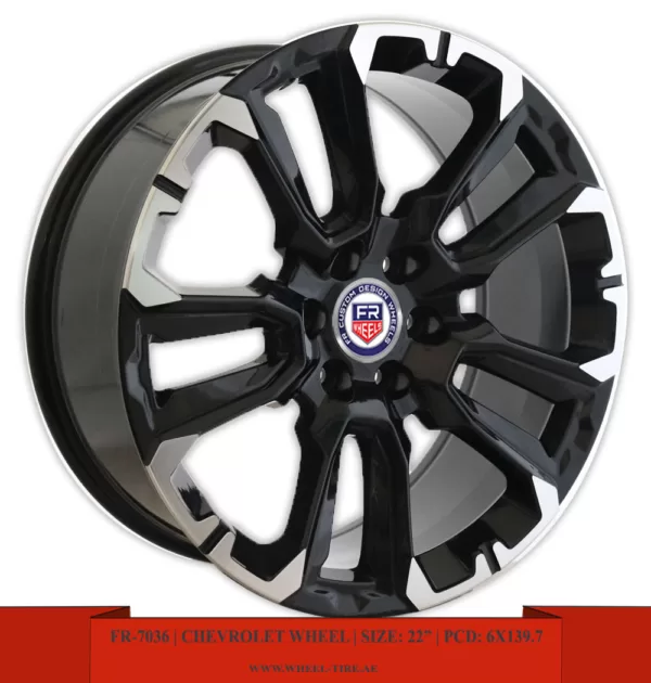 22" machined-face black Chevrolet Tahoe and Silverado alloy wheel
