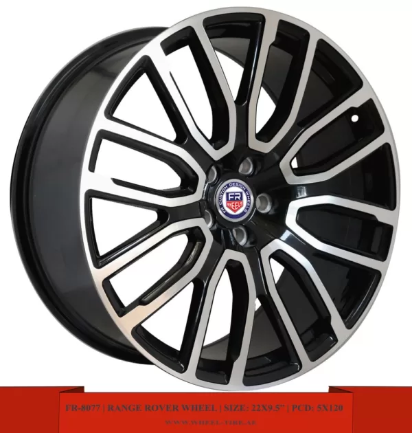 Matte black 22" Range Rover Evoque, Sport and Defender alloy wheels