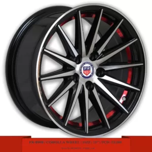 15" matte black with red line Toyota Corolla alloy wheel