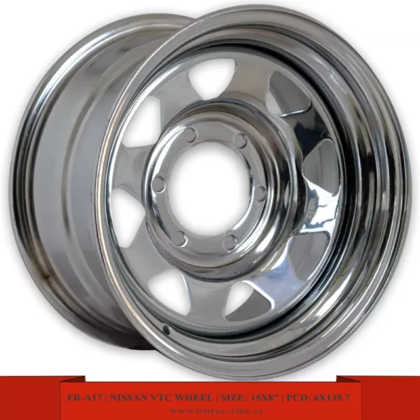 15" & 16" steel chrome and white with red line wheels for Nissan Patrol VTC