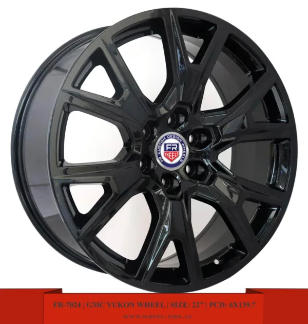 22" gloss black alloy wheel for GMC YUKON SUVs