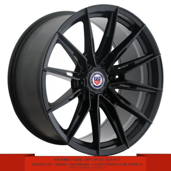 20" matte black alloy wheels for Nissan VTC, GMC Sierra, Chev Silverado and Land Cruiser LC300