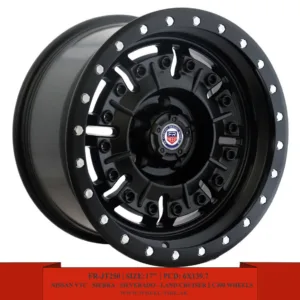 17" matte black alloy wheels for Patrol VTC, GMC Sierra, Chev Silverado and Toyota Land Cruiser LC300 SUVs