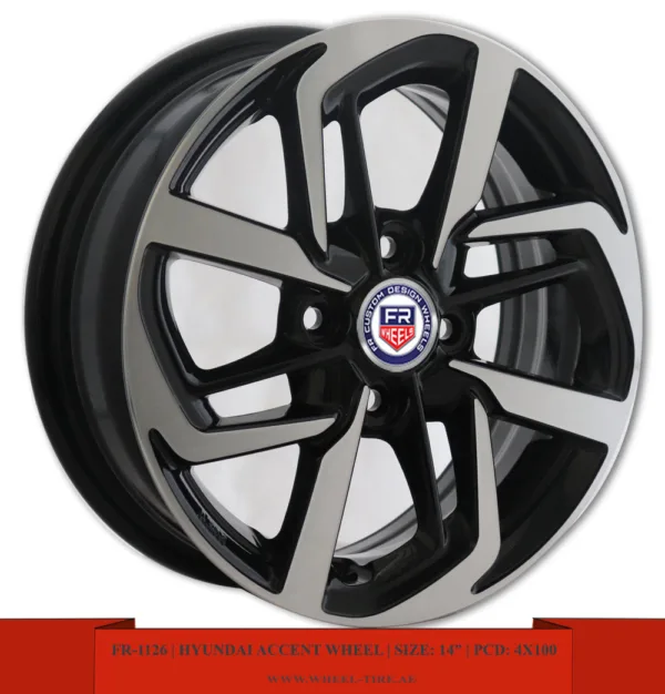 14" matte black alloy wheels for Hyundai Accent