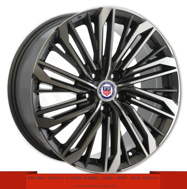 19" matte gray and matte black alloy wheels for Nissan Altima cars