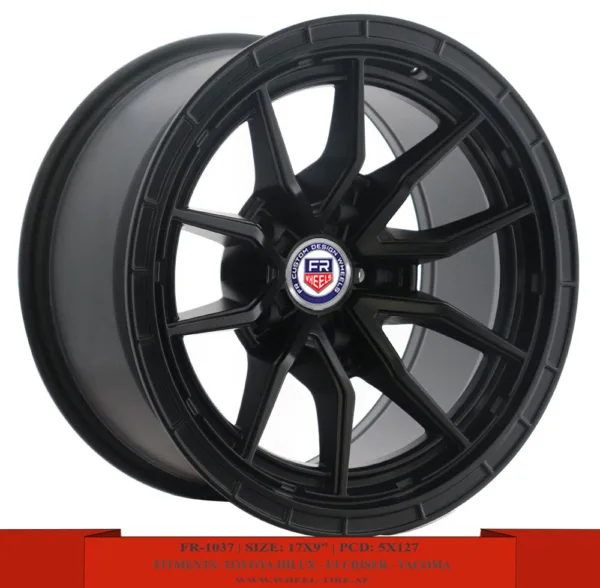 17" matte black alloy wheels for Nissan Y61 VTC, Toyota Hilux, FJ Cruiser, and Tacoma