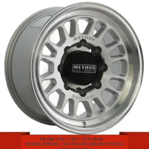 17" matte silver Method Alloy Wheels for Silverado 2500 HD and Sierra 2500 HD Trucks