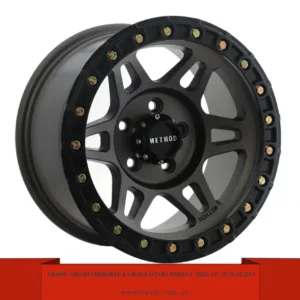 15" & 17" matte black and Titanium color Method Alloy Wheels for Toyota Tacoma, FJ Cruiser, Nissan VETC, Jeep Grand Cherokee and Suzuki Grand Vitara