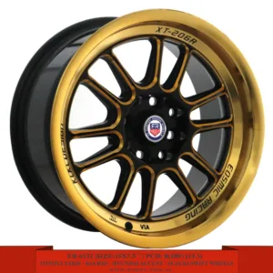 15" black with gold milling and lip alloy wheels for Toyota Yaris, KIA Rio, Hyundai Accent and Suzuki Swift