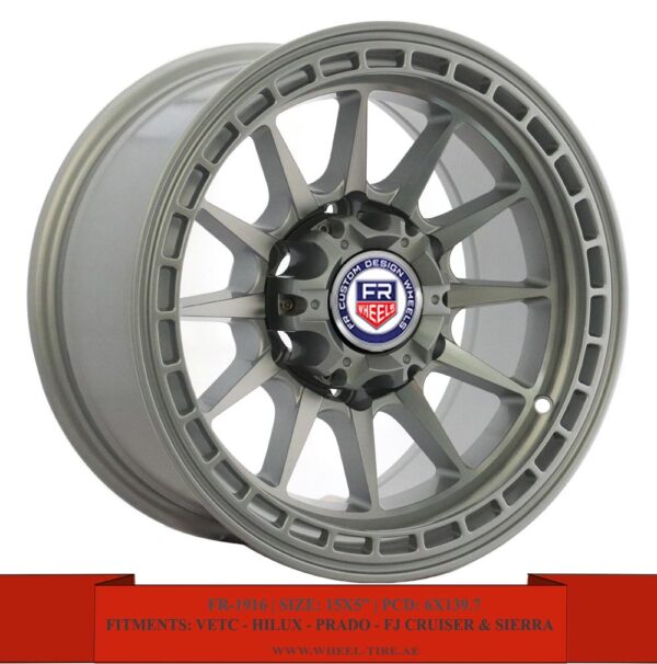 15" Matte Silver Alloy Wheels for Toyota Prado, Hilux, FJ Cruiser, Chevrolet Silverado, Nissan VETC and GMC Sierra