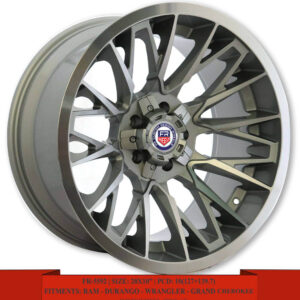 20" Matte Silver Alloy Wheels for RAM, Dodge Durango, Jeep Wrangler and Jeep Grand Cherokee