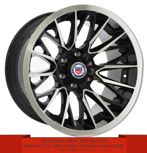 20" matte black Alloy Wheels for Toyota Prado, Hilux, FJ Cruiser, Nissan VETC, GMC Sierra and Chevrolet Silverado