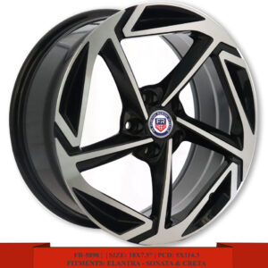 18" matte black Alloy Wheels for Hyundai Elantra, Sonata and Creta