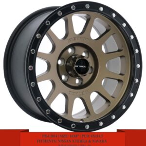 16" Matte bronze with matte black lips Method Rims for Nissan Xterra and Navara