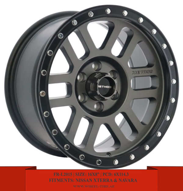 16" matte bronze with matte black lip, 16" matte matte black and 16" matte gray with matte black lip alloy wheels for Nissan Xterra and Nissan Navara