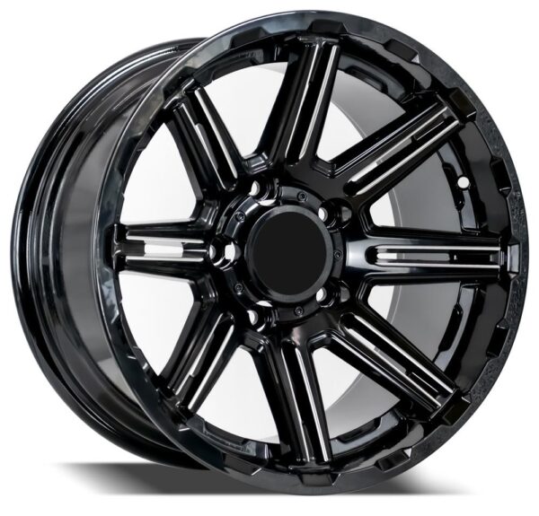 FR-1861 BLACK MILLING 17"ALLOY WHEELS FOR OLDER CHEROKEE, WRANGLER AND OTHER 4X4 CARS