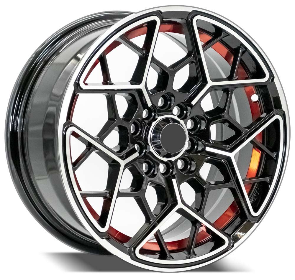 FR-009 MACHINED BLACK 15" ALLOY WHEELS FOR COROLLA, CAMRY, SENTRA AND ALTIMA