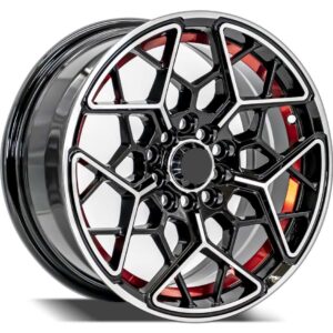 FR-009 MACHINED BLACK 15" ALLOY WHEELS FOR YARIS, TIIDA AND SUNNY CARS