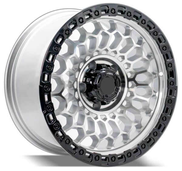 FR-FBX357 MACHINED FACE SILVER WITH BLACK LIP 17" ALLOY WHEELS FOR OLD LAND CRUISER