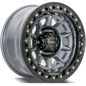 TITANIA HRX BEADLOCK 17" MATTE GRAY WHEELS FOR VTC, PAJERO, FJ CRUISER AND PRADO