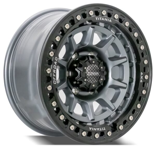TITANIA HRX BEADLOCK 17" MATTE GRAY WHEELS FOR VTC, PAJERO, FJ CRUISER AND PRADO