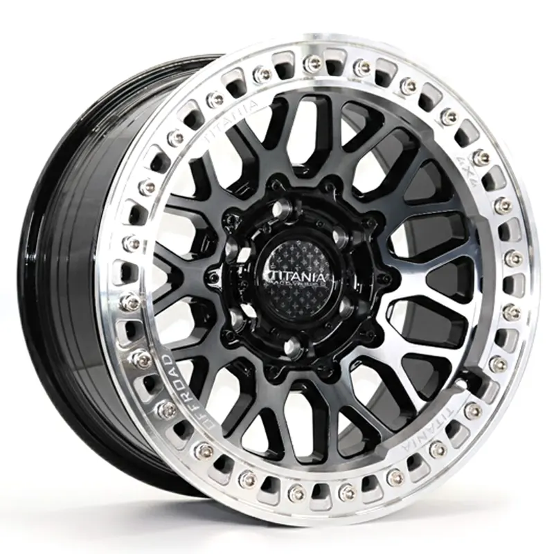 FR-FF2131 17-inch Beadlock Wheels for Toyota Land Cruiser, Prado, Hilux, Nissan Patrol, Navarra, Mitsubishi Pajero, and GMC Yukon