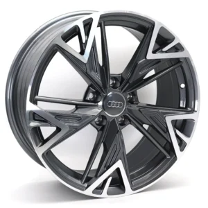 18-Inch Audi Alloy Wheel 5x112 | ET35 | 66.6mm CB | Matte Gunmetal Machined Face Multi-Spoke Rim