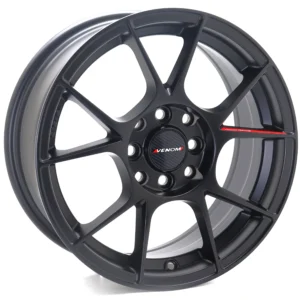 Venom Racing 15-inch Alloy Wheel – 8x100 / 8x114.3 Dual PCD | ET37 | CB 73.1 | Dark Black (DB)