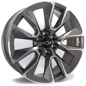 22-inch Style Wheel for Chevrolet & GMC – 22x9, 6x139.7, ET28, Machined Grey Finish (78.1mm Hub Bore)