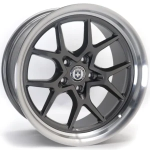 HRE Premium 18-inch Mesh Performance Wheel Set – 5x114.3, Dark Grey with Polished Lip (Staggered or Square Setup)