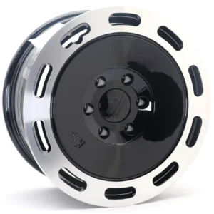 7Wheels 17-inch Off-Road Alloy Wheel | 6x139.7 PCD | ET0 Offset | Gloss Black with Machined Polished Lip (CB 77.8mm)