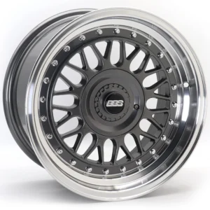 BBS 15-inch Mesh Alloy Wheel | Deep Dish Rims | Dual PCD 4x100 & 4x114.3 | ET20 Dark Gunmetal