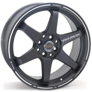 Volk Racing 17-inch Matte Black Alloy Wheel Rim | Dual PCD 4x100 / 4x114.3 | ET30 Offset, Milled Accent & Polish Line